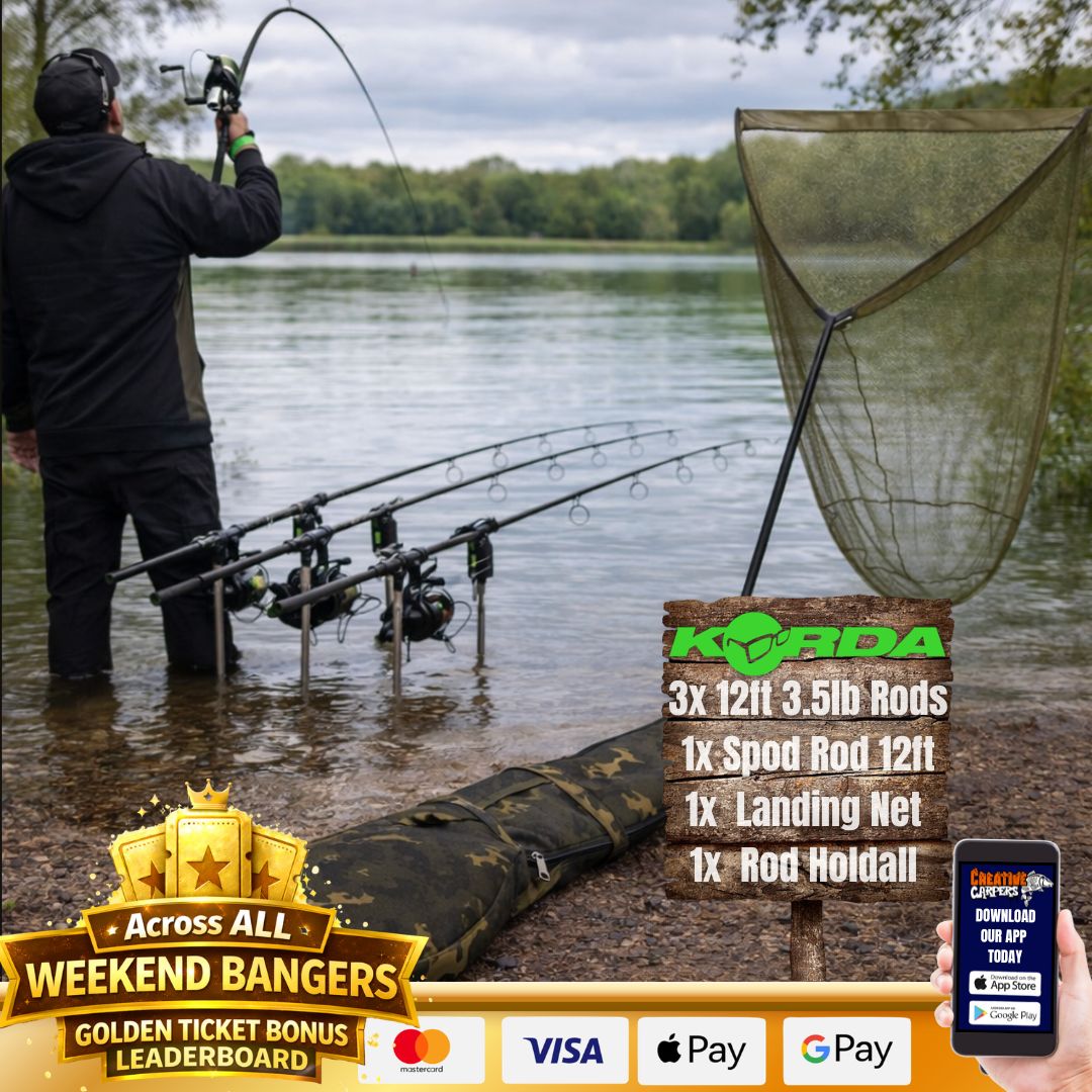 THE BIG ONES KORDA KAIZEN GREEN SET UP (Rods, spod rod, landing net & holdall)