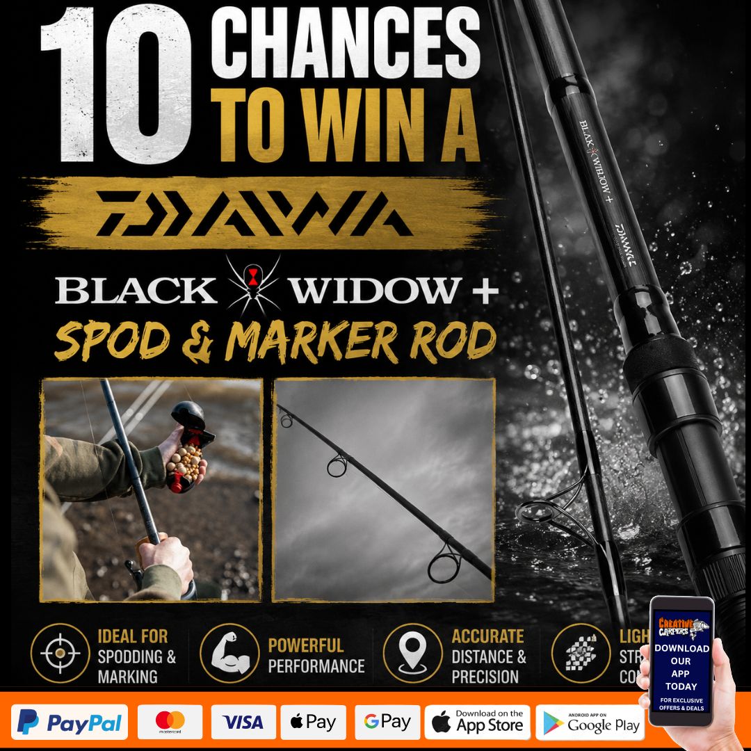 10 CHANCES TO WIN A DAIWA BLACK WIDOW+ SPOD & MARKER ROD