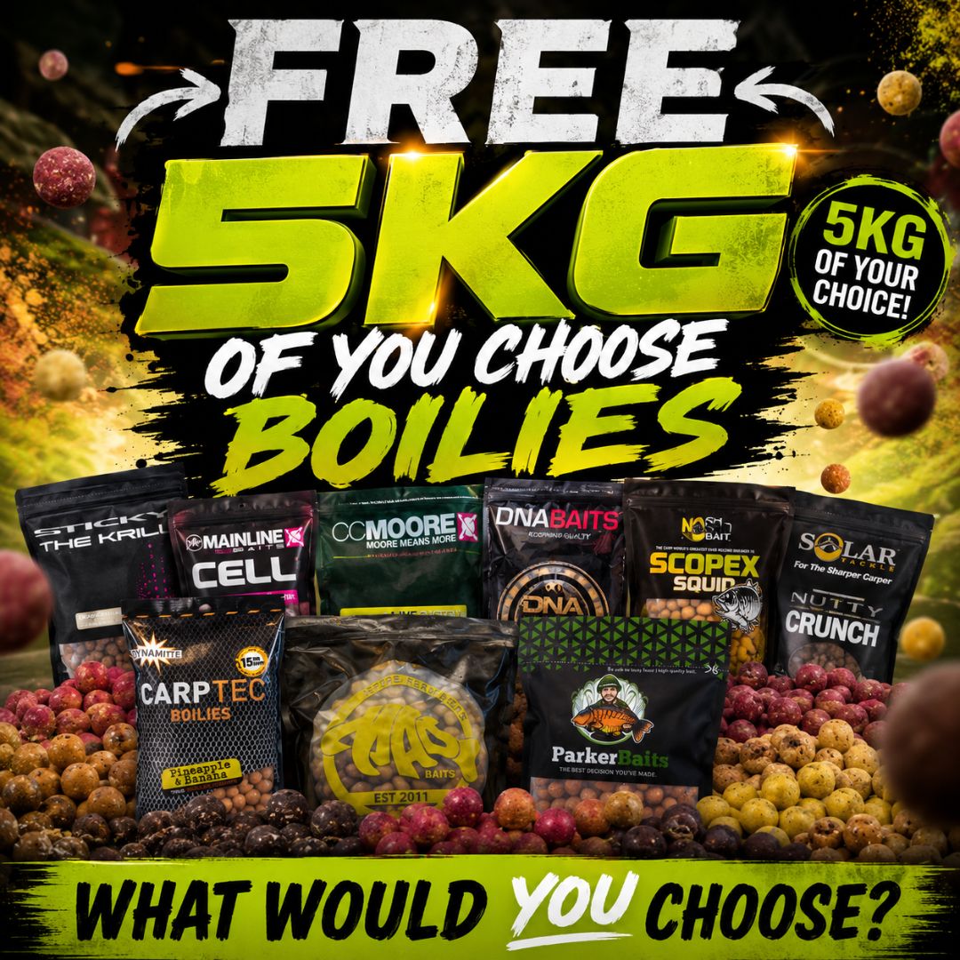 FREE PRIZE – 5KG YOU CHOOSE BOILIES