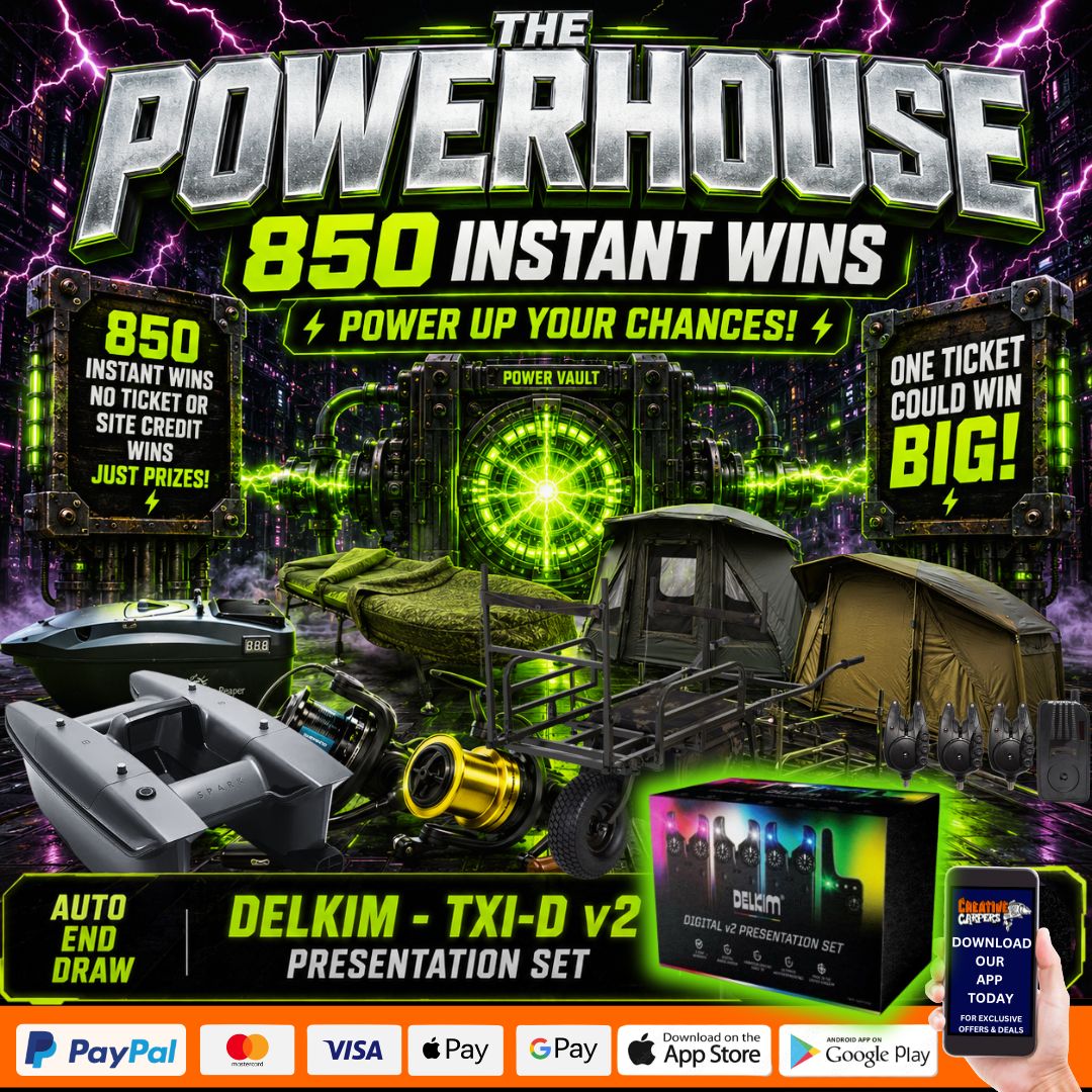 THE POWERHOUSE – 850 INSTANT WINS – END DRAW DELKIM TXI-D V2 BITE ALARM PRESENTATION SET