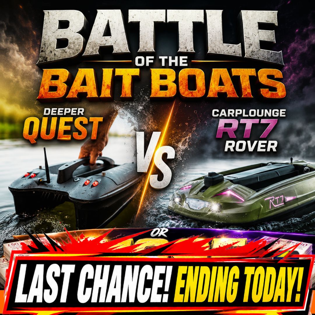 THE BIG ONES BATTLE OF THE BAIT BOATS – DEEPER QUEST VS CARPLOUNGE RT7 ROVER OR £1995 CASH ENDING TODAY
