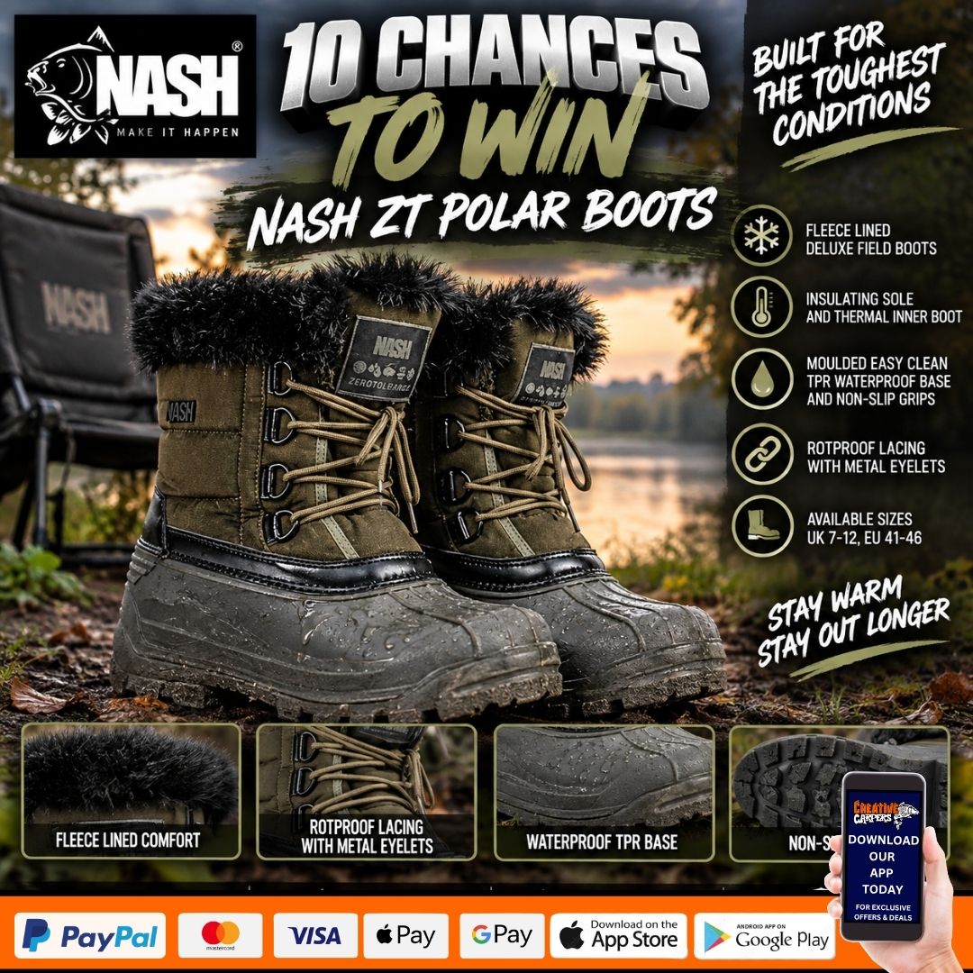 10 CHANCES TO WIN NASH ZT POLAR BOOTS