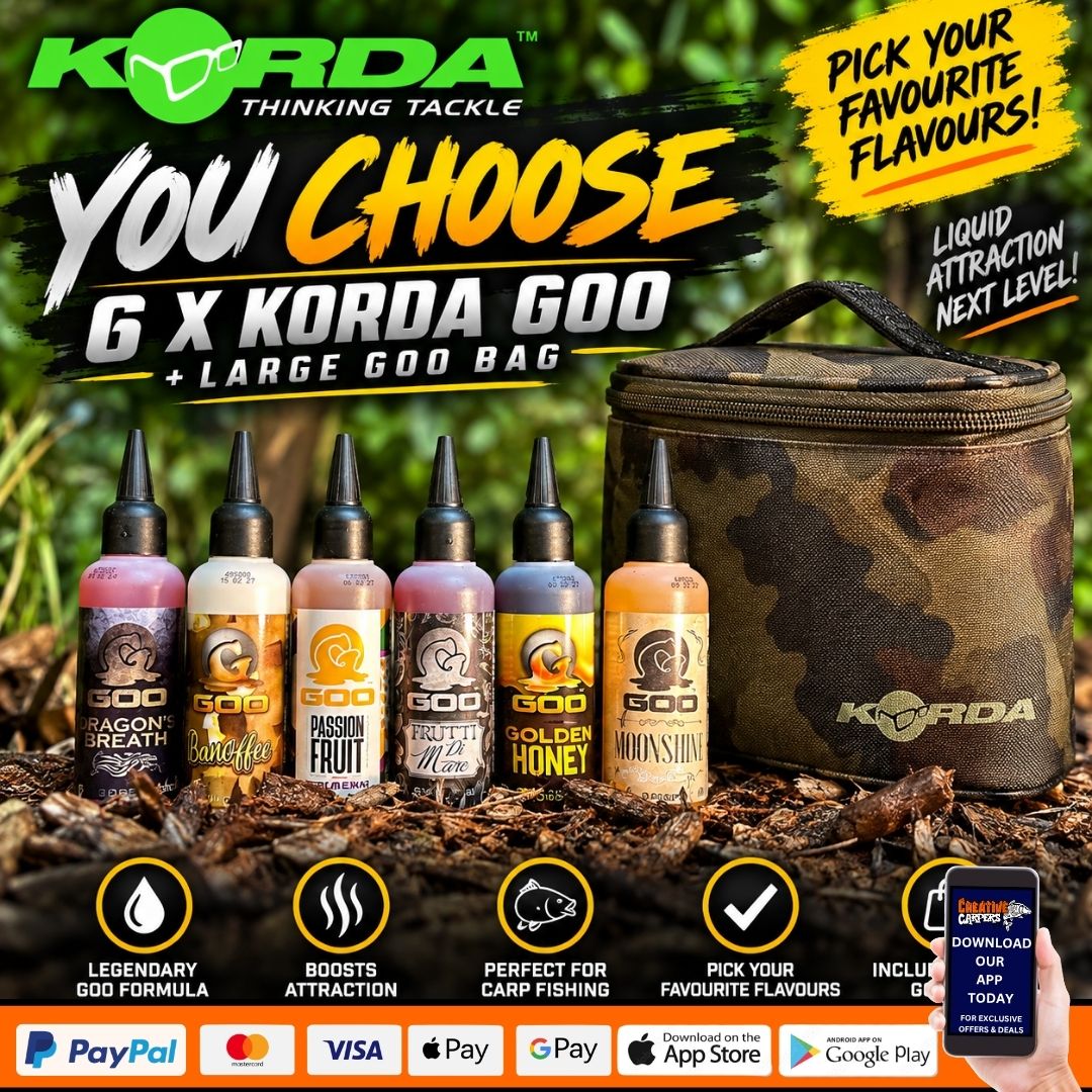 WEEKEND BANGERS YOU CHOOSE 6 X KORDA GOO + LARGE GOO BAG ENDING MONDAY