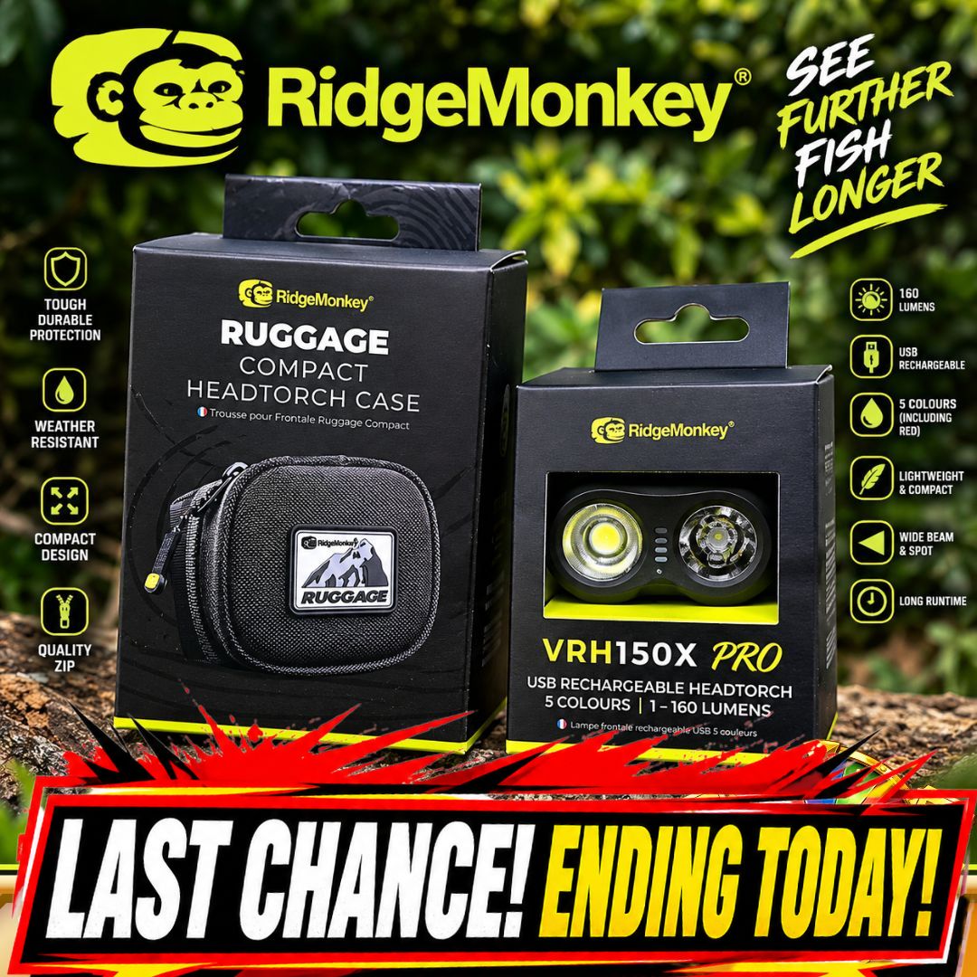 WEEKEND BANGERS RIDGEMONKEY HEADTORCH & CASE ENDING TODAY