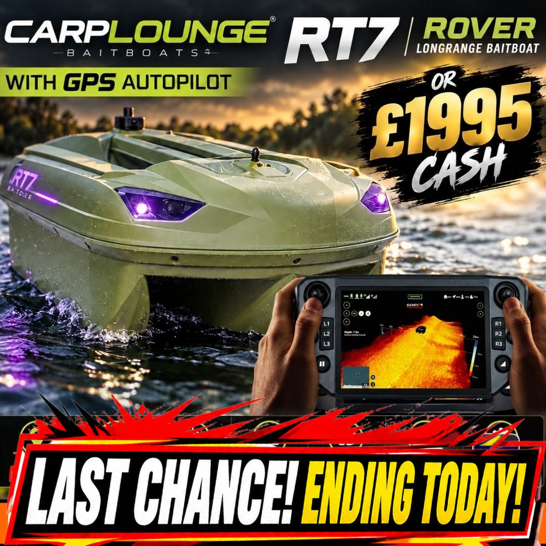 THE BIG ONES CARPLOUNGE RT7 ROVER LONGRANGE BAIT BOAT OR £1995 CASH ENDING TODAY
