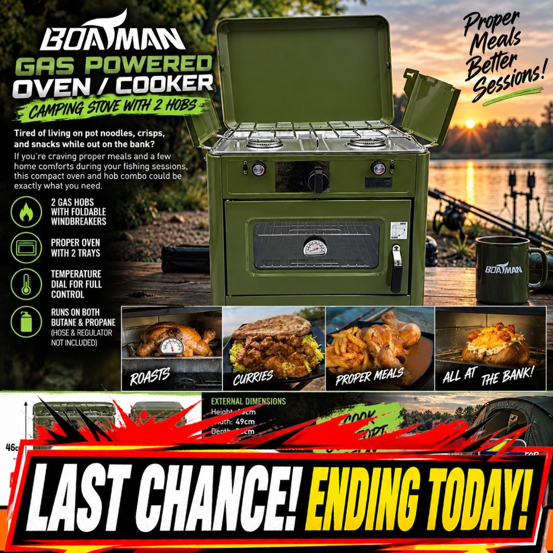 THE BIG ONES BOATMAN GAS POWERED OVEN / COOKER CAMPING STOVE WITH 2 HOBS ENDING TODAY