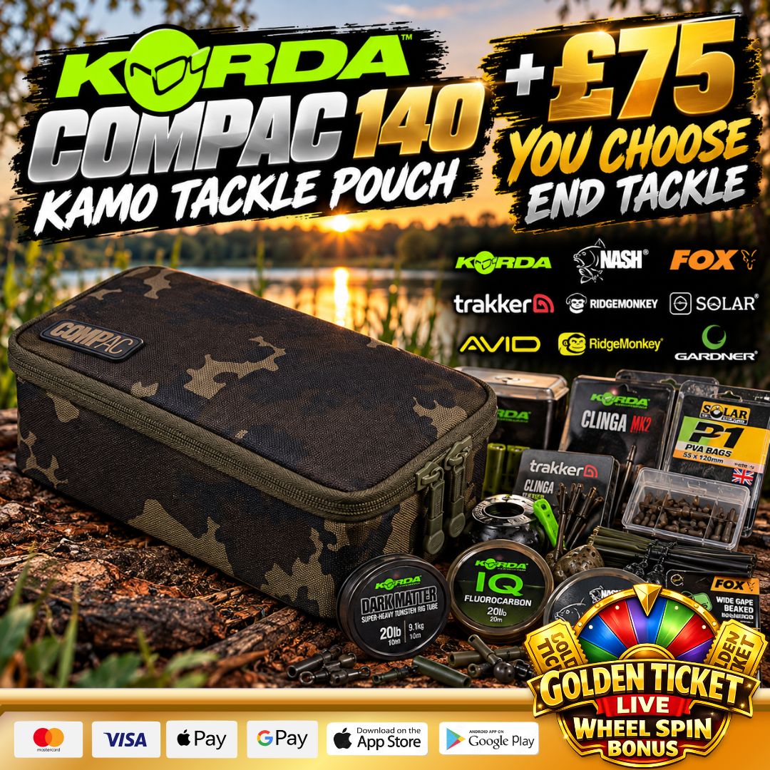 WEEKEND BANGERS KORDA COMPAC 140 KAMO TACKLE POUCH + £75 YOU CHOOSE END TACKLE